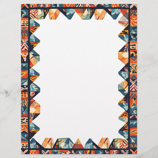 Geometric Colour Frame Custom Letterhead (Front)