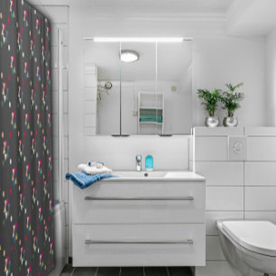 Geometric colour pattern grey modern Shower Curtai Curtain