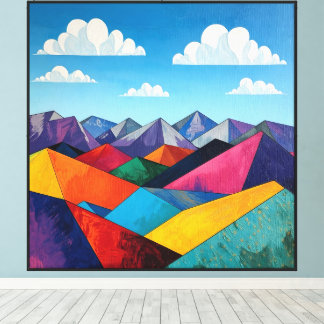 Geometric Colour Peaks Canvas Print