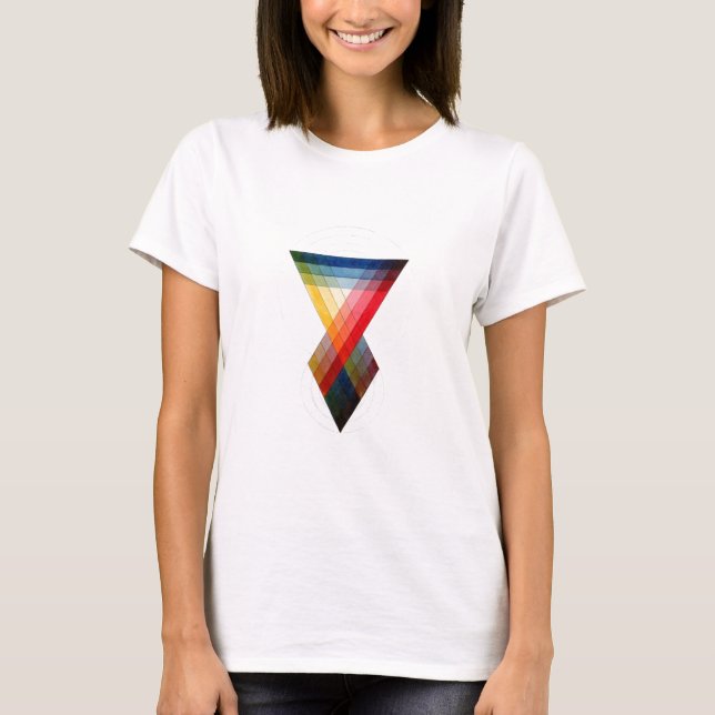 Geometric Colour Rainbow Pattern T-Shirt (Front)