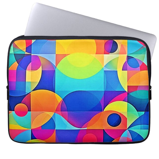 Geometric Colour Symphony Laptop Sleeve (Front)