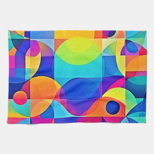 Geometric Colour Symphony Tea Towel