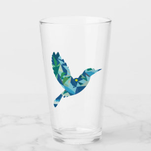 Geometric Coloured Bird Glass