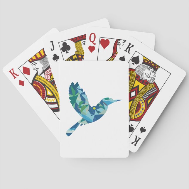Geometric Coloured Bird Playing Cards (Back)