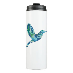 Geometric Coloured Bird Thermal Tumbler