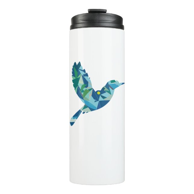 Geometric Coloured Bird Thermal Tumbler (Front)