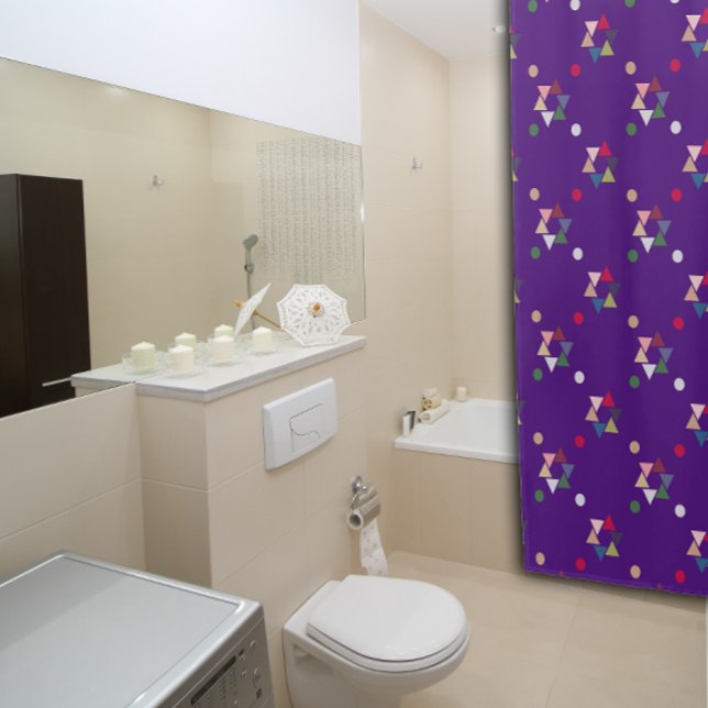 Geometric coloured pattern purple Shower Curtain (Creator Uploaded)