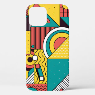Geometric colourful: abstract pattern. iPhone 12 case