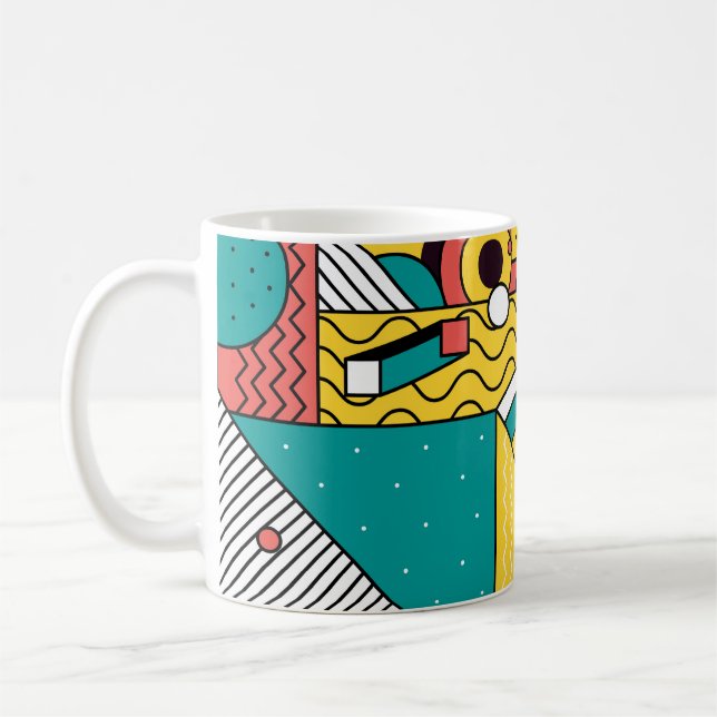 Geometric colourful: abstract pattern. coffee mug (Left)