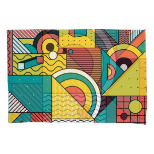 Geometric colourful: abstract pattern. pillowcase