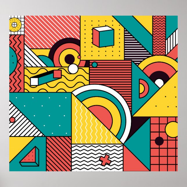 Geometric colourful: abstract pattern. poster (Front)