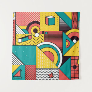 Geometric colourful: abstract pattern. tapestry