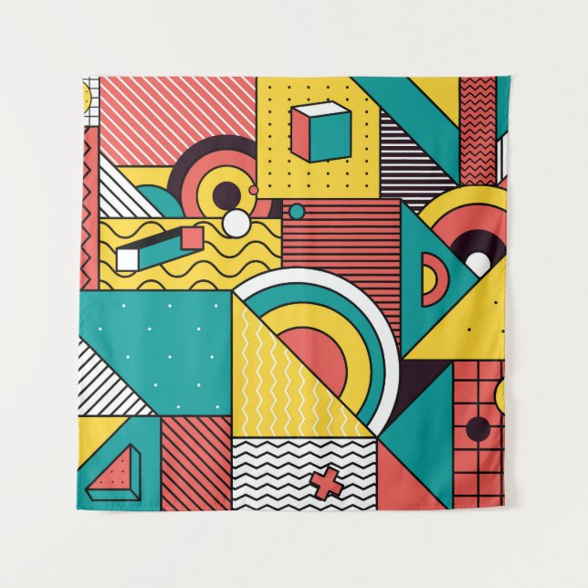 Geometric colourful: abstract pattern. tapestry (Front)