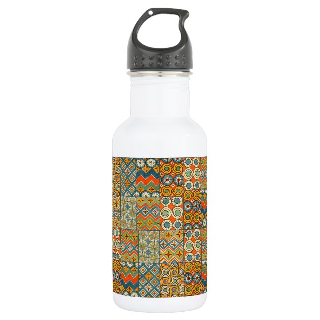 Geometric Colourful Antique Egyptian Graphic Art 532 Ml Water Bottle (Front)