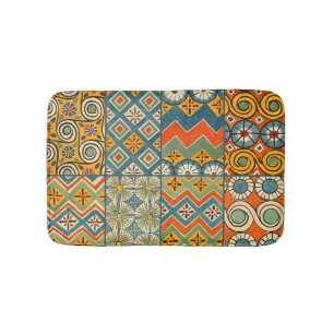 Geometric Colourful Antique Egyptian Graphic Art Bath Mat
