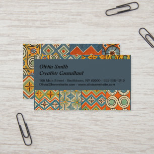 Geometric Colourful Antique Egyptian Graphic Art Business Card