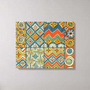 Geometric Colourful Antique Egyptian Graphic Art Canvas Print