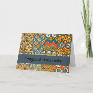 Geometric Colourful Antique Egyptian Graphic Art Card