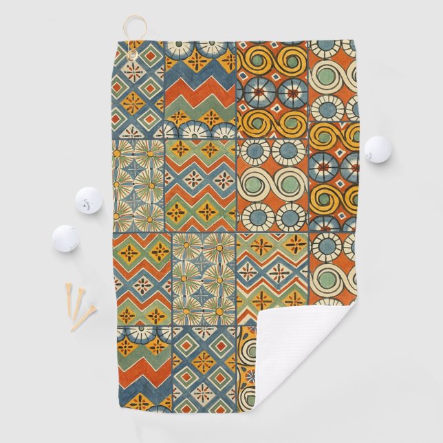 Geometric Colourful Antique Egyptian Graphic Art Golf Towel (InSitu)