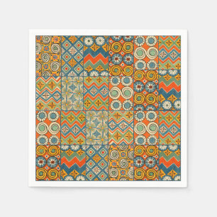 Geometric Colourful Antique Egyptian Graphic Art Napkin
