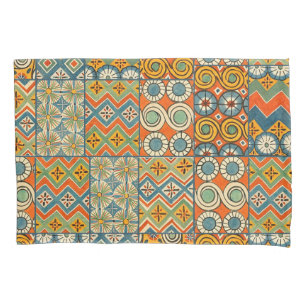 Geometric Colourful Antique Egyptian Graphic Art Pillowcase