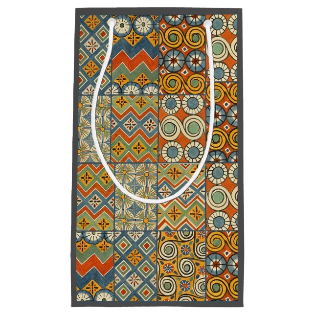 Geometric Colourful Antique Egyptian Graphic Art Small Gift Bag (Front)