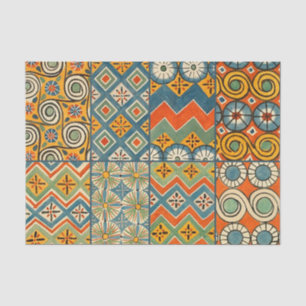 Geometric Colourful Antique Egyptian Graphic Art Tissue Paper