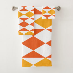 Geometric Colourful Diamond Modern Geometric Bath Towel Set