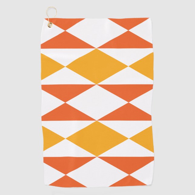 Geometric Colourful Diamond Modern Geometric  Golf Towel (Front)