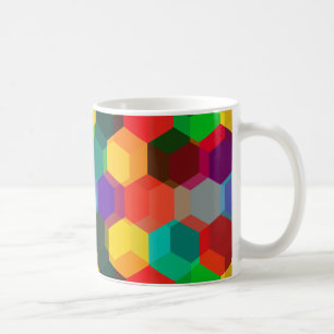 Geometric Colourful Hexagon Pattern Coffee Mug