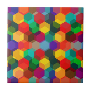 Geometric Colourful Hexagon Pattern Tile