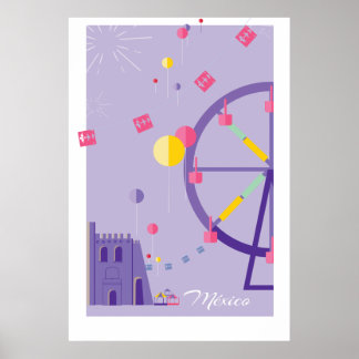 geometric colourful Mexico travel festival poster