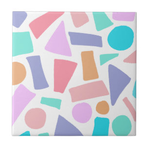 Geometric Colourful Pastel Shapes Pattern Tile