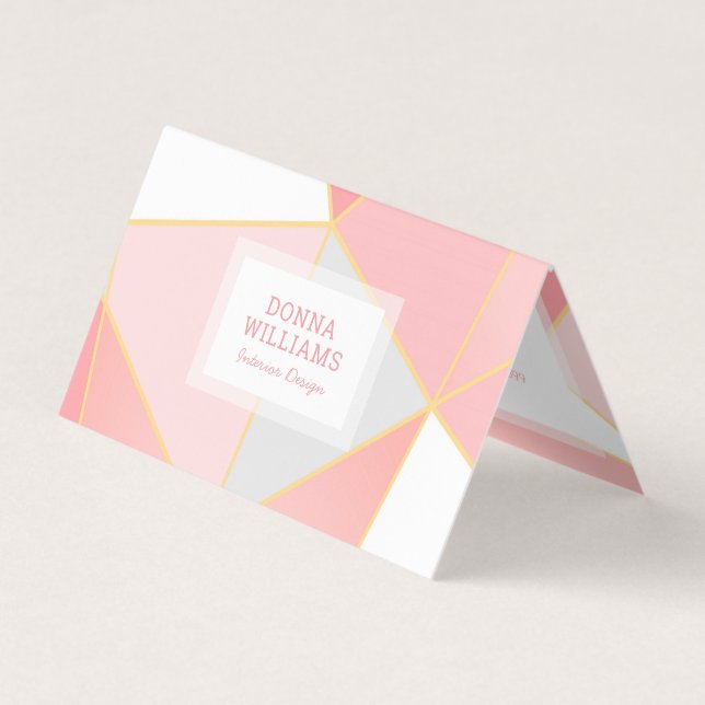 Geometric colourful shapes background business card (Front)