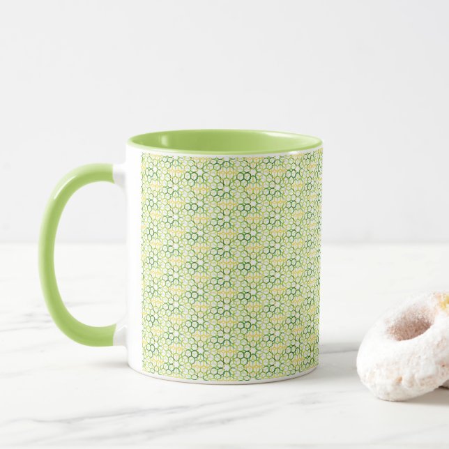 Geometric Colours Lime Green Mug (With Donut)