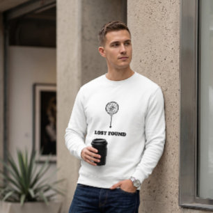 Geometric Compass Lost Found White Crewneck Sweatshirt