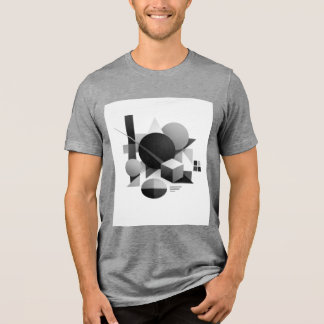 Geometric composition in monochromatic balance Tri-Blend shirt