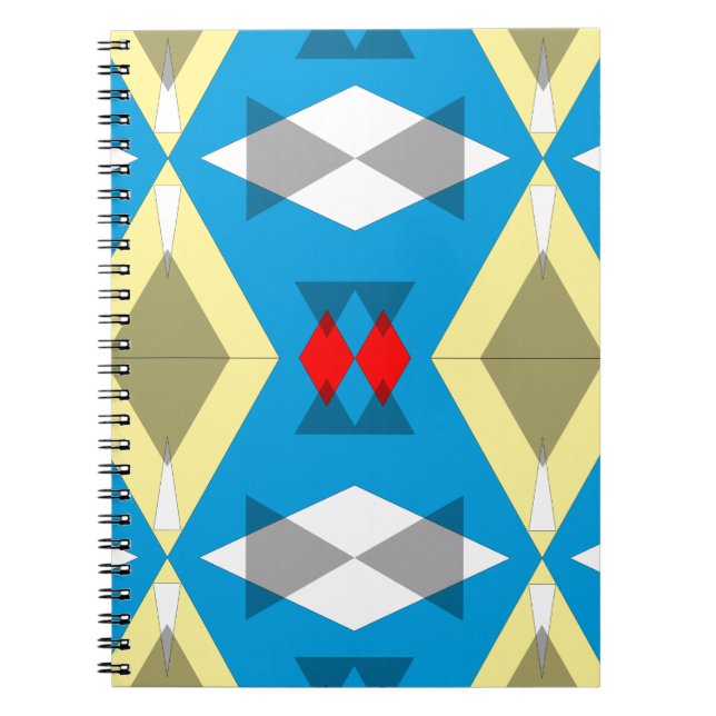 Geometric Convergence in Blue and Gold Notebook (Front)