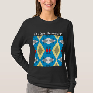 Geometric Convergence in Blue and Gold T-Shirt