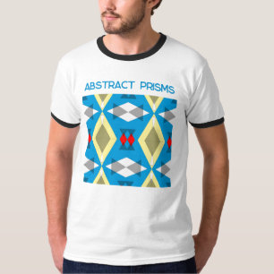 Geometric Convergence in Blue and Gold T-Shirt