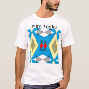 Geometric Convergence in Blue and Gold T-Shirt