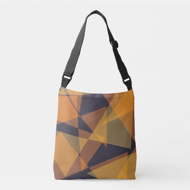 Geometric, cool, trendy, modern, simple triangles crossbody bag (Front)