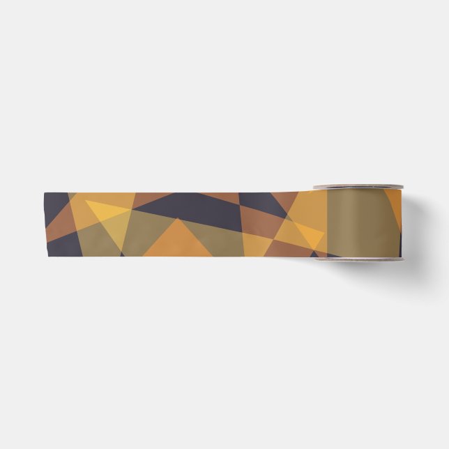 Geometric, cool, trendy, modern, simple triangles satin ribbon (Front)