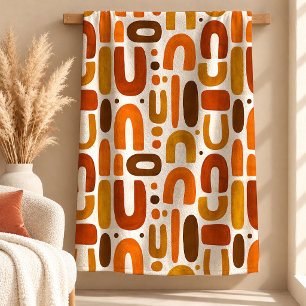Geometric Copper Burgundy Boho Rainbow Blanket Art