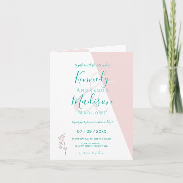 Geometric Coral Remarkable Budget Invitation (Front)