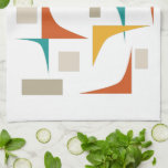 Geometric Corners Bold Mid Century Retro Tea Towel<br><div class="desc">Add a pop of colour to your kitchen with this funky corners and rectangles mid century modern kitchen towel. It features the bright and bold colours of teal blue,  red,  orange,  and tan.</div>