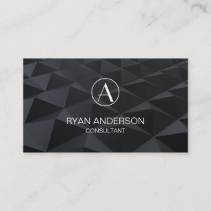 Geometric Corporate Chic Plain and Monogram Business Card