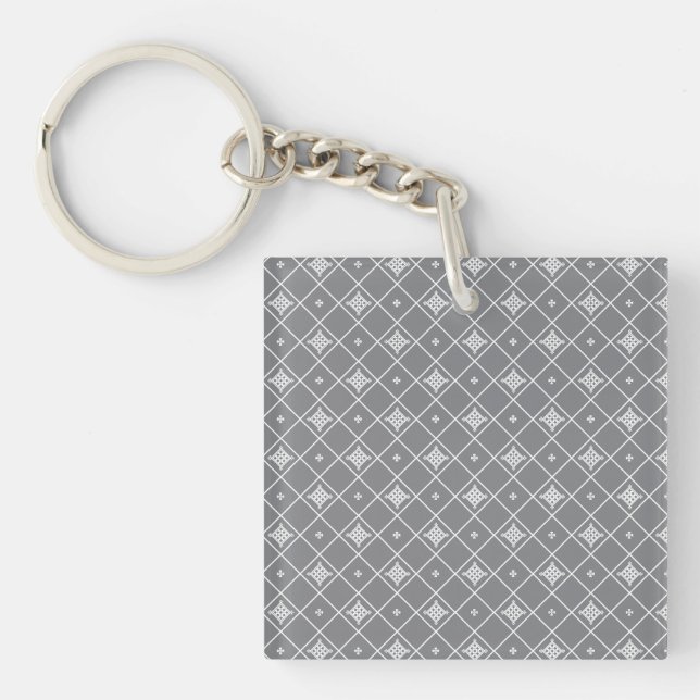 Geometric cross pendant key ring (Front)