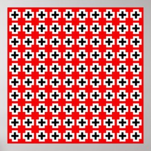 Geometric Crosses Pattern Poster