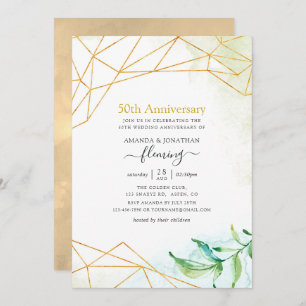 Geometric Crystal 50th Wedding Anniversary Party Invitation